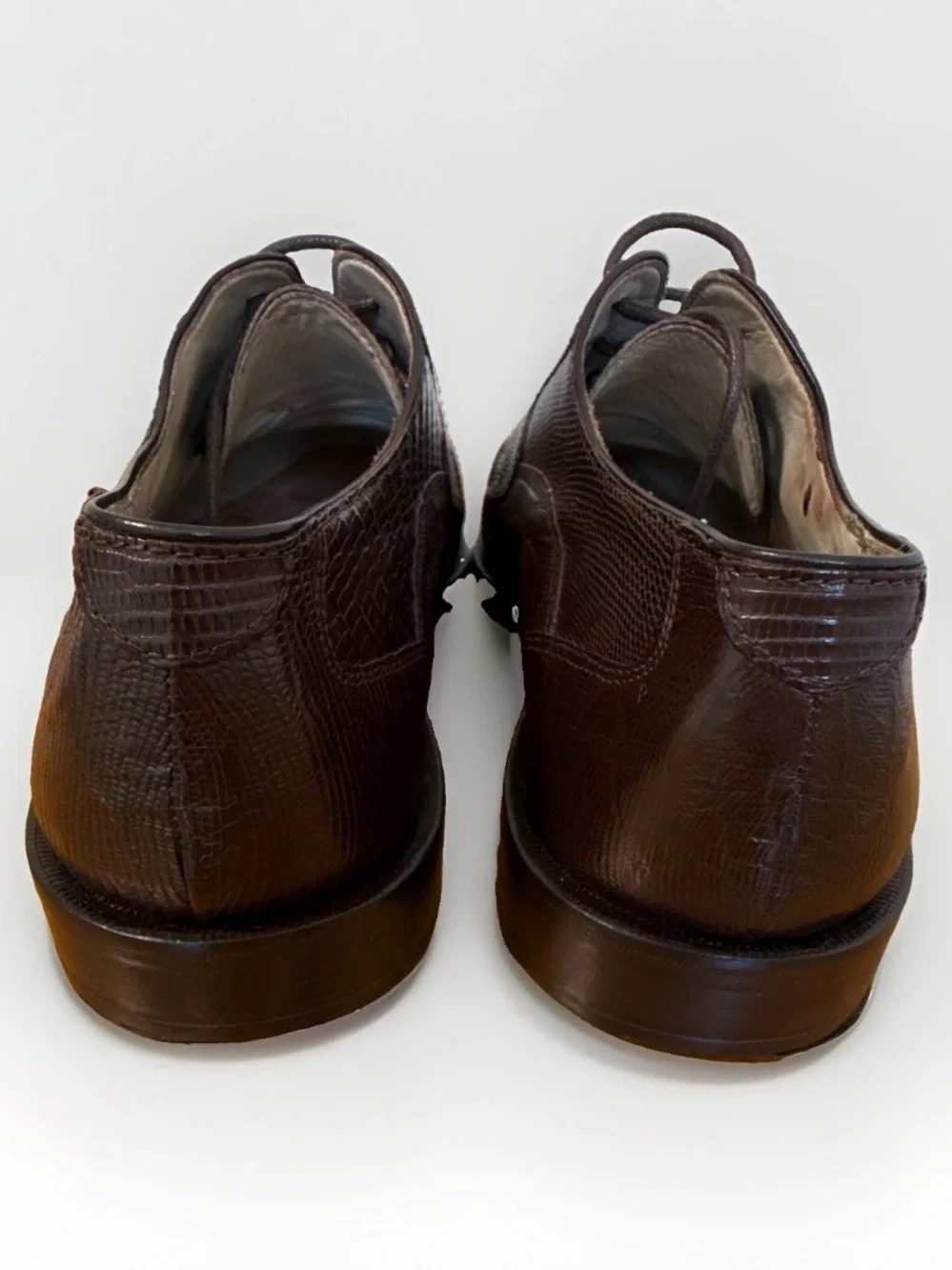 Traversi Vintage Handmade in Italy Genuine Teju Lizard 3-Eyelet Derby Dress Shoe